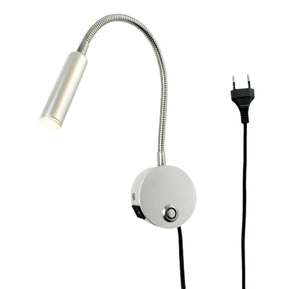 Dimmable Wall Mount Reading Lamp LED Headboard with USB Port and Switch, Flexible Gooseneck Light with Plug, 3W Wall Bedside Lamp for Reading in Bed, Bedroom