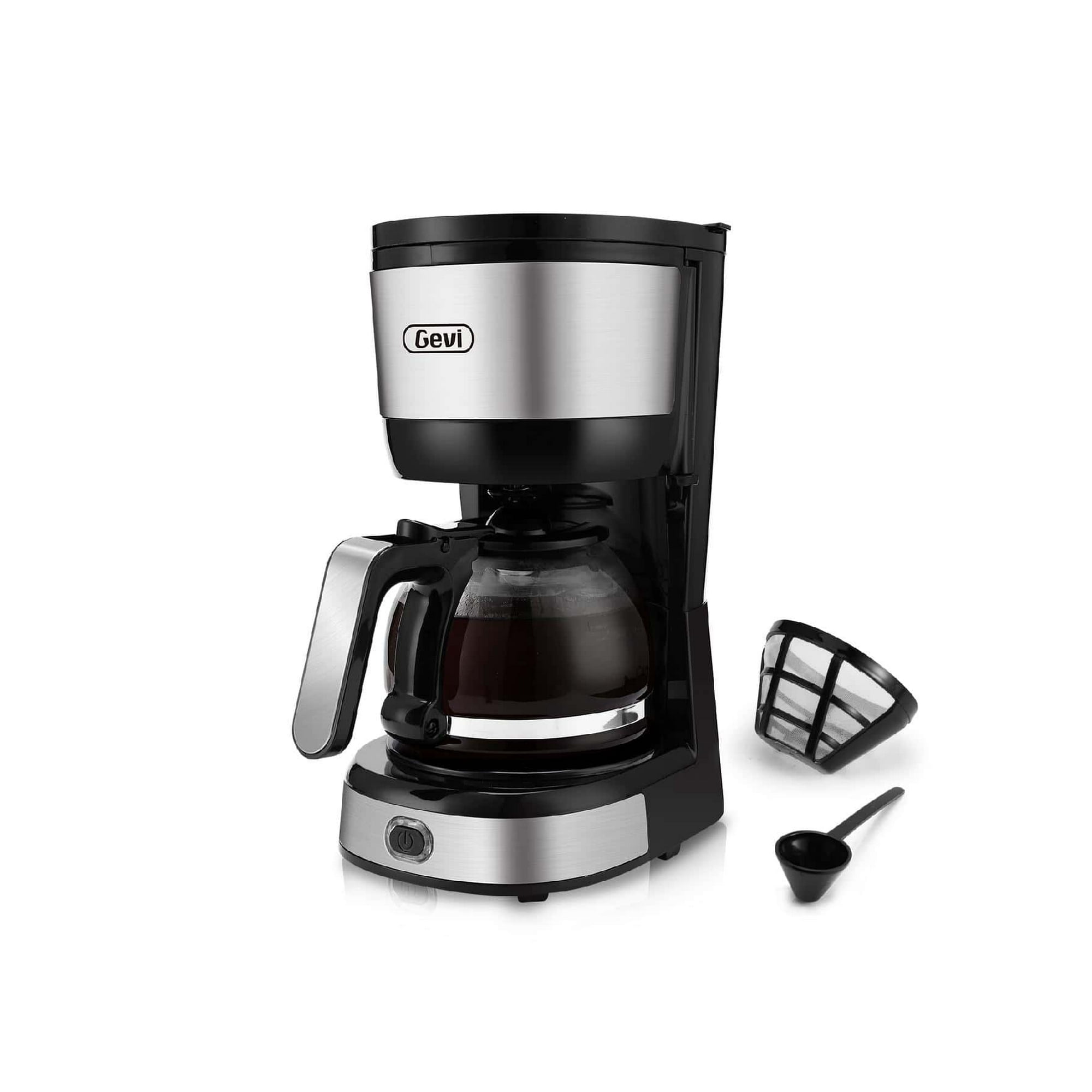 Gevi 4 Cup Coffee Maker with Auto Shut Off Small Drip Coffeemaker Compact Coffee Pot Brewer Machine with Cone Filter Glass Carafe and Hot Plate Sta Walmart