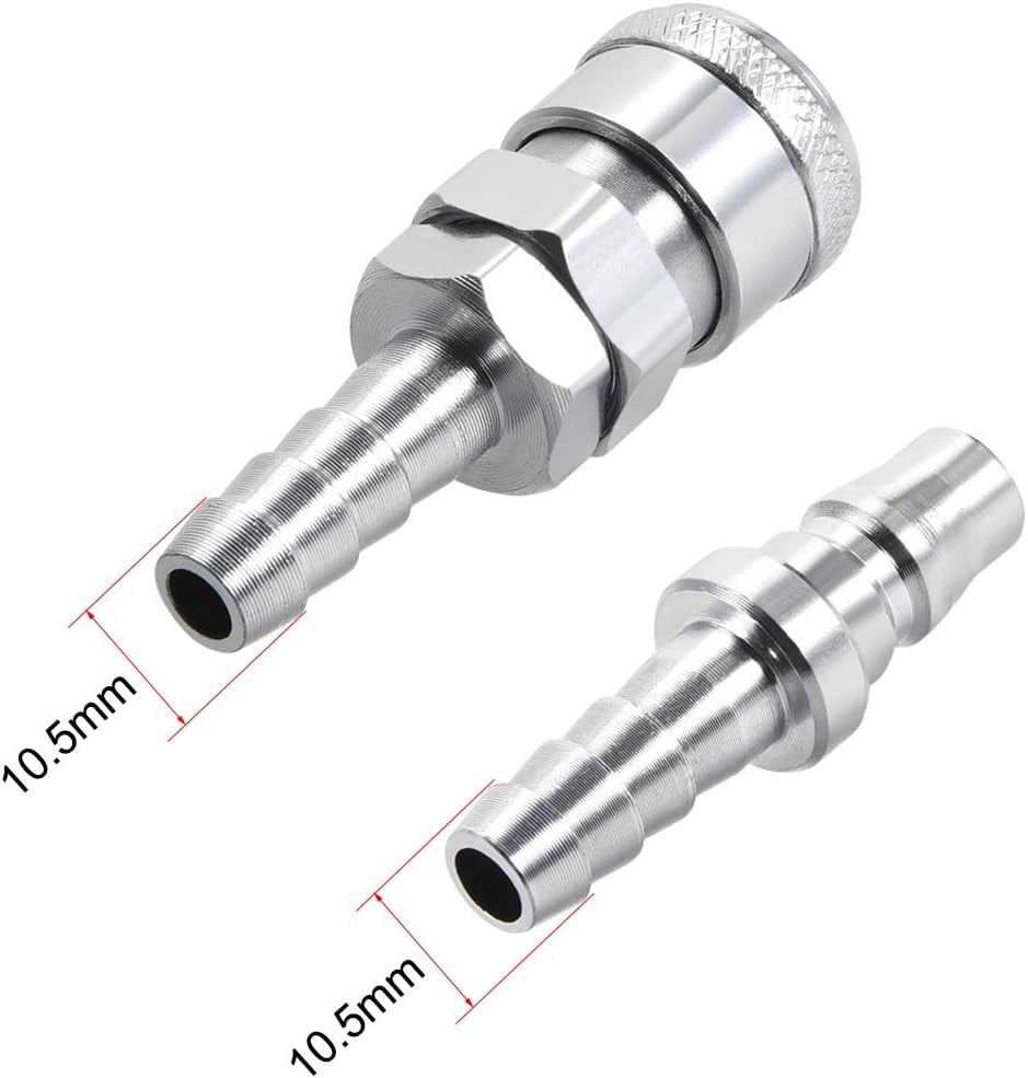 MKEUDQ-Quick Disconnect Set, 10.5mm Barb Hose, Air Compressor Hose Fitting