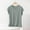 Green, variant on Women's Fashion Oversize Casual Round Neck Solid Color Short Sleeve V-Neck Blouse