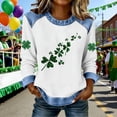 thumbnail image 1 of TaTaai Women's Casual Patchwork Blouse Long Sleeve Round Neck St. Patrick's Day Theme Irish Festival Spring Holiday Top Gift, 1 of 5