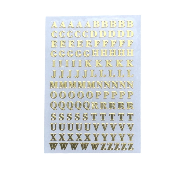 Small Gold Self Adhesive 3D Alphabet Letter Stickers Glitter Alloy Tiny Letters For Scrapbooking DIY Art Cap Decoration