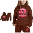 thumbnail image 4 of Kids Boys Girls Sweatsuit Set,2 Piece Long Sleeve Coffee Sweatshirt Sweatpants Set Winter Clothes Little Boy Clothes 5-6 Yeats Cute&nbsp;Boys Girls&nbsp;Clothing, 4 of 6
