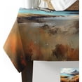thumbnail image 3 of Mountain Rectangle/Square/Round Waterproof Tablecloths 60x102 inch Modern Landscape Oil Painting Abstract Art Polyester Table Cloth Table Cover Tabletop Decorations for Wedding Party Dinner, 3 of 6