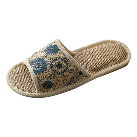 

QYZEU Pig Slippers for Women Slippers Women Fuzzy Women And Men Non Slip Cotton Linen Indoor Slipper Open Toe Home Couple Slippers Bedroom Breathable Shoes