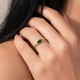 thumbnail image 5 of vylahjewellery Green Moissanite Engagement Promise Ring for Women 14K Vermeil Yellow Gold with Round Diamond Side Stone Anniversary Wedding Jewelry Gift, 5 of 11