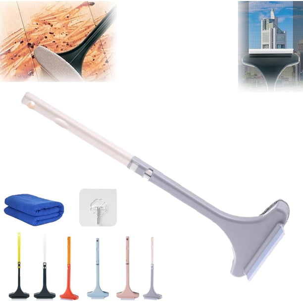 Cepillo de limpieza extensible Realisticm 2 en 1 para pantalla de ventana cepillo Limpiador de malla gris