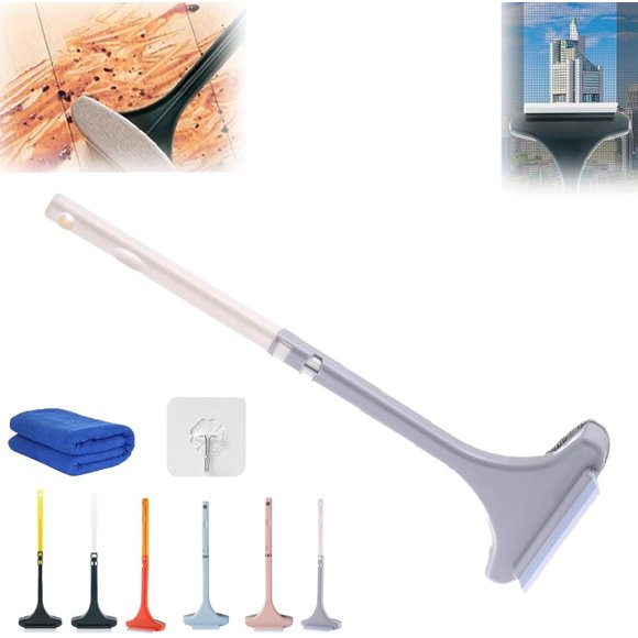 Cepillo de limpieza extensible Realisticm 2 en 1 para pantalla de ventana cepillo Limpiador de malla gris