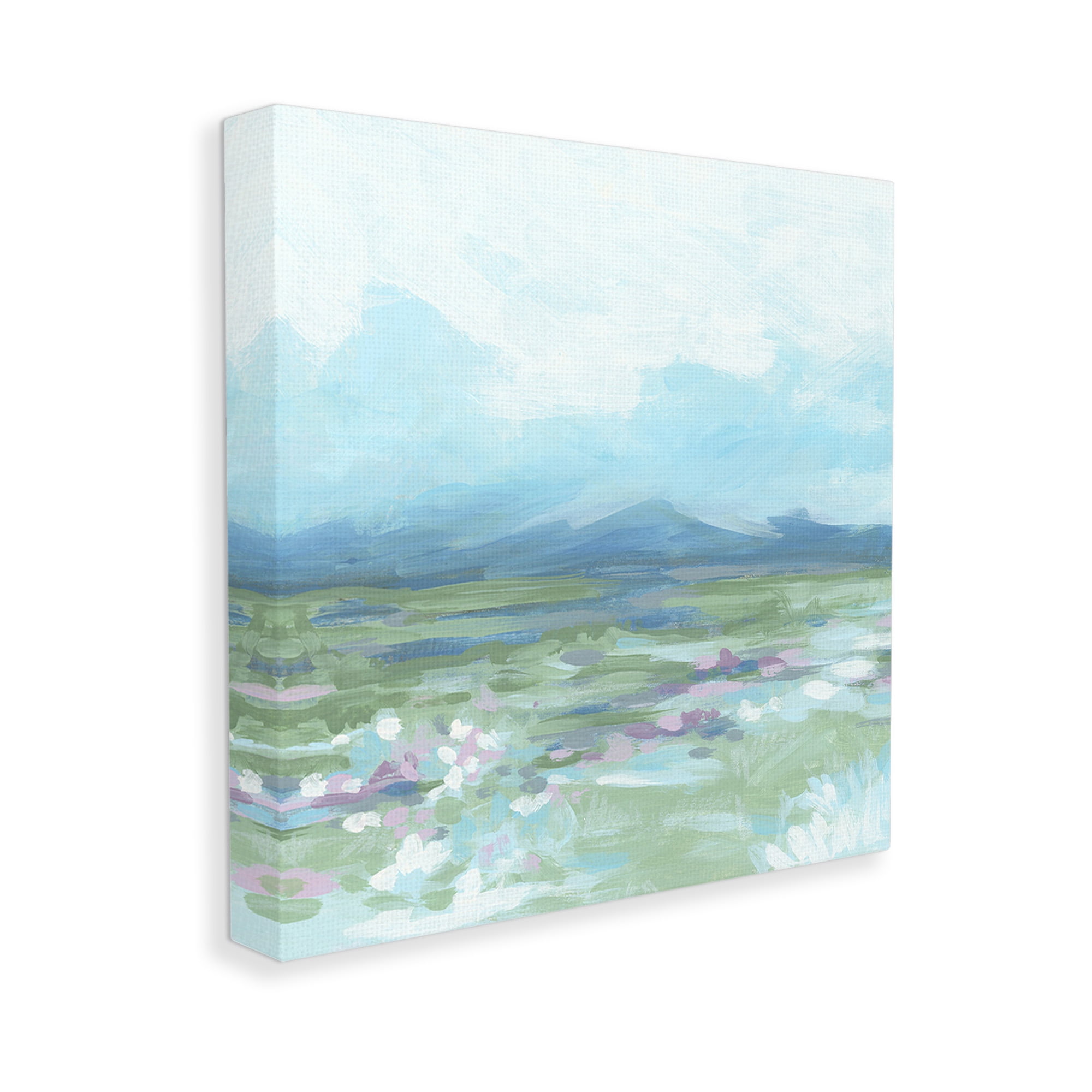 Stupell Industries Foggy Mountain Valley Landscape Painting Gallery Wrapped Canvas Art Print Wall Art, 17 x 17
