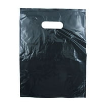 SSWBasics Black Merchandise Bags - Lightweight (9"W x 12"H) - Pack of 1,000 - Durable Black Plastic Bags with Handles for Retail Shopping - Small Black Plastic Bags for Merchandise and Retail Use