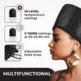 thumbnail image 4 of Vaporizador de cabello para cabello natural uso doméstico con 10 niveles de calentamiento rápido, tapa térmica para acondicionamiento profundo - Tapa térmica para cabello negro, ideal para acondiciona, 4 of 5