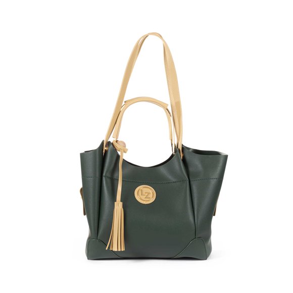 Bolsa satchel con bolsillo interno desprendible color Verde