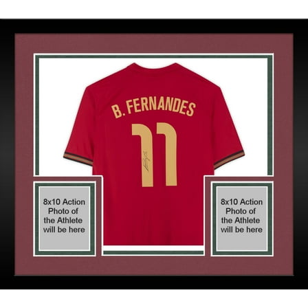 Framed Bruno Fernandes Portugal National Team Autographed 2020-21 Home Jersey - Fanatics Authentic Certified