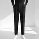 thumbnail image 1 of Pantalones de traje de nueve centavos para hombre, de poliéster, con cintura elástica lateral, botones, bolsillos, color liso, a la moda, 1 of 5