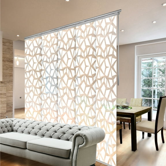 Domovina 5 Panel Track Vertical Blinds, Adjustable 58-110"W x 116"H - Splinter