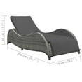 thumbnail image 4 of vidaXL Sun Lounger with Cushion Poly Rattan Anthracite, 4 of 4