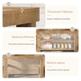 thumbnail image 6 of Tribesigns 55 Inch Large Bar Table, 3-Tier Farmhouse Pub Table with Storage Shelves, Freestanding Bar Table with Liquor Cabinet for Home Kitchen, Bistro, Living Room, Light Brown, 6 of 8