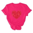 thumbnail image 5 of ICHUANYI Women's Shirts Fashion Casual Crew Neck Short Sleeve Tops Heart Print T-shirt Cloth New Trending, 5 of 6