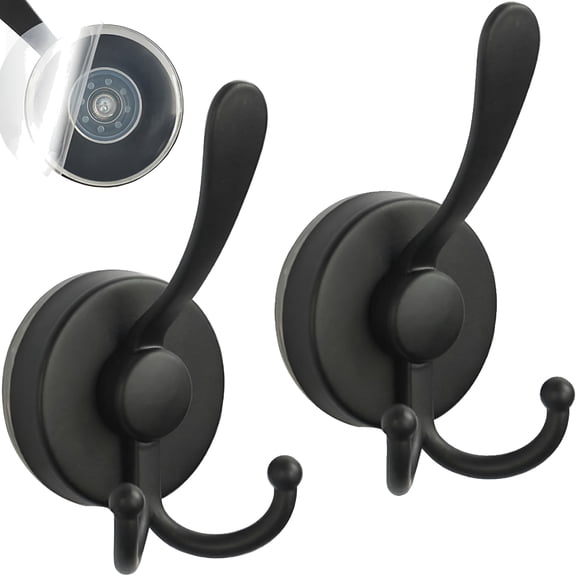 ACDANC No-Drill Suction Cup Duck Tongue Twin Hooks,Stainless Steel Waterproof Suction Cup Hooks For Shower,Bathroom,Hanging Towels,Mounting On Glass Shower Doors