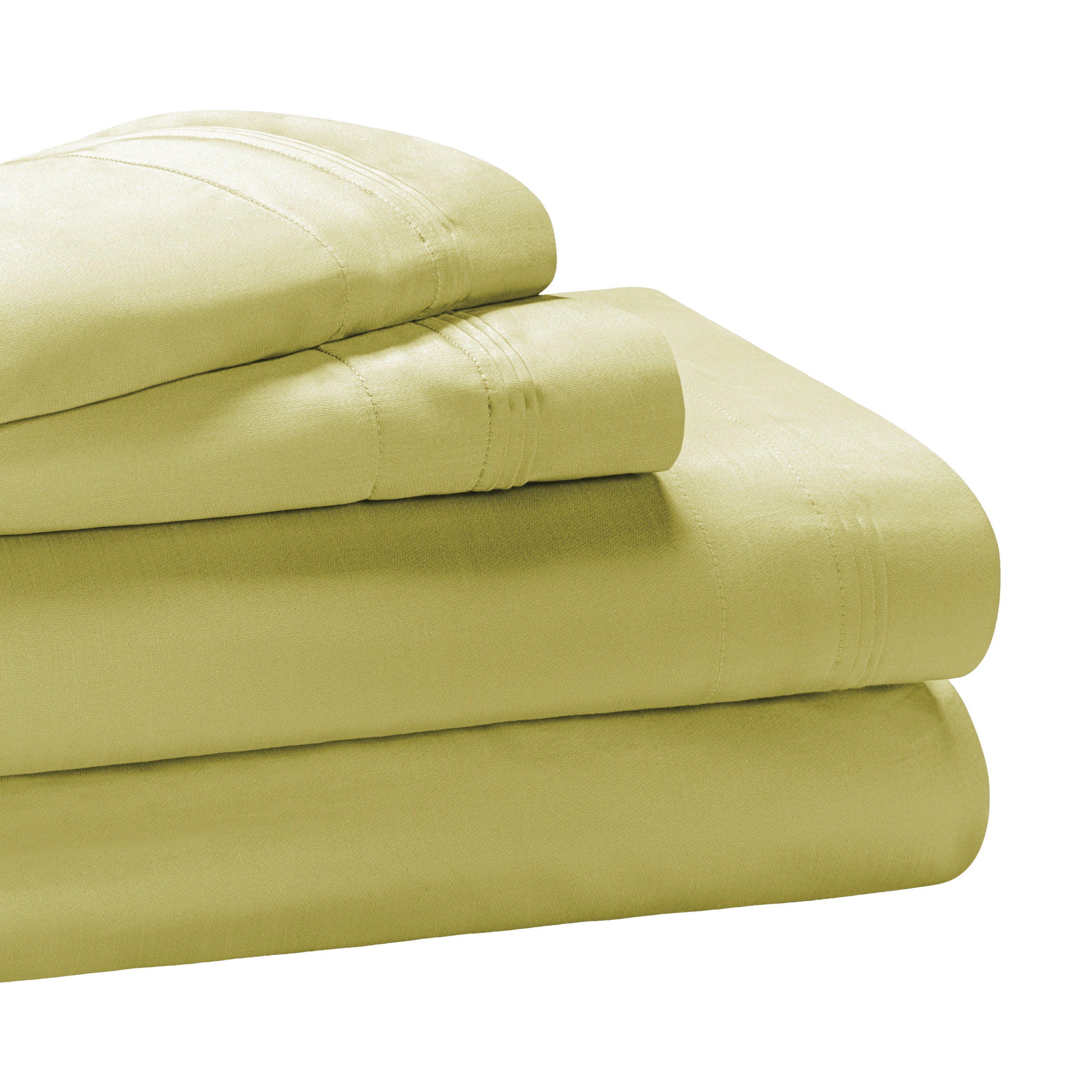 Ultra Soft 3 PCs Fitted Sheet Set 1000 TC Egyptian Cotton Twin Size Solid Colors 