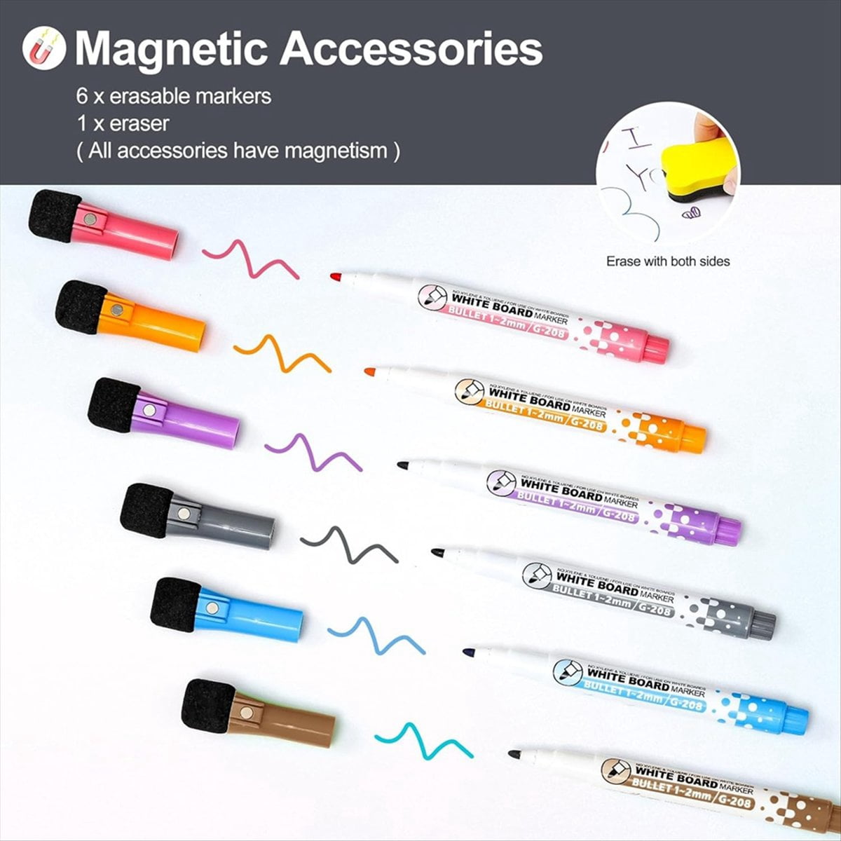4 PCS Magnetic Dry Erase White Board - Fridge, Wall Magnet Small Whiteboard Stain Technology, 12 X 8 Inches