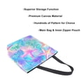 thumbnail image 3 of FORMRS Womens Canvas Tote Bag with Zipper Inner Pocket Shoulder Handbag, Neon Starfish Pattern, 3 of 7