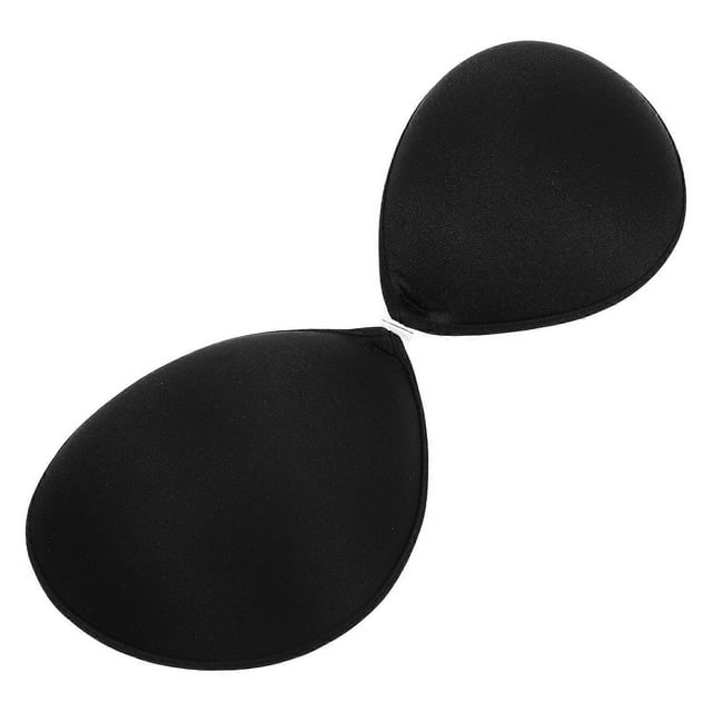 Sticky Bra Women Strapless Bra for Large Breasts Black Silicone Adhesive Design 1Set