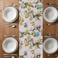 thumbnail image 4 of Table Runner 48 Inches Long for Kitchen Dining, Pink Botanical Dresser Scarf Farmhouse, Dining Table Decorations for Wedding/Parties, Spring Floral Summer Lemon Birds 13 x 48 In, 4 of 8