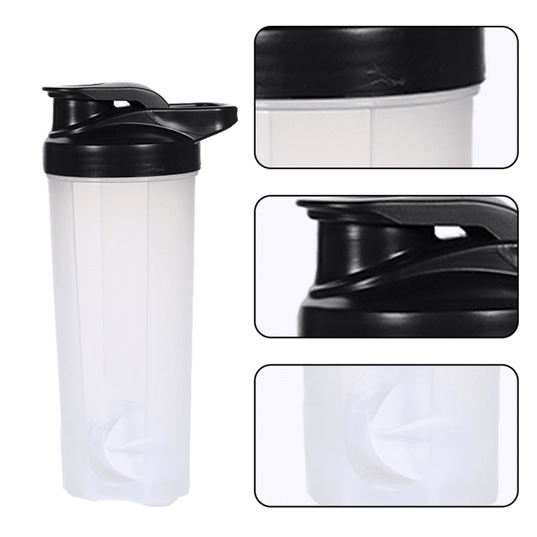 Hopet Slim Protein Shaker Bottle With Storage Leakproof Small Protein Shake  Bottles Smart Shaker Cup For Women + Men, Blackandwhite