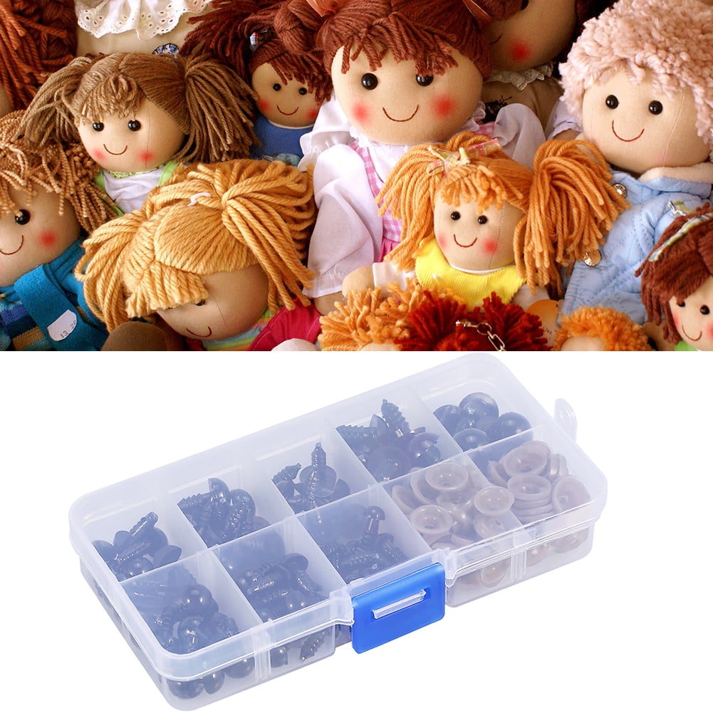 Wchiuoe 100pcs 6-12mm Color Plastic Safety Eyes For Teddy Bear Doll Plush Animal Toy,Plastic Safety Eyes,Black Plastic Safety Eyes