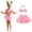 Pink, variant on Musuos 2Pcs Baby Summer Swimwear, Solid-Color Hanging-Neck Floral Top + Tutu Skirt with Panty for Little Girls, 1-6 Years