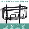 thumbnail image 4 of Hanging Shower Caddy Over ShowerHead, 3 Tier Rustproof Shower Shelves Organizer with Hooks & Soap Holder, Anti-Swing Bathroom Shower Organizer, Black Shower Caddy Hanging, 4 of 6