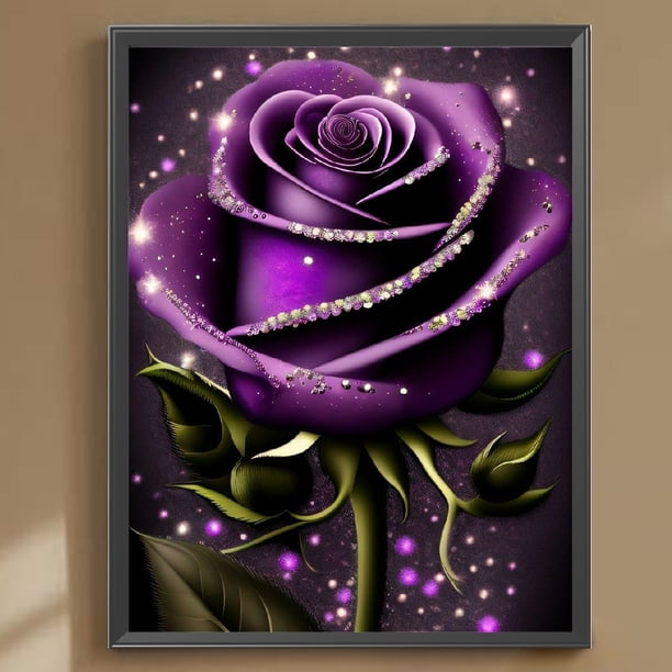 Cuadros Decorativos 5D bricolaje taladro redondo completo diamante pintura rosa Kit decoración del hogar artesanía (NH3495) Wdftyju embutido en tela