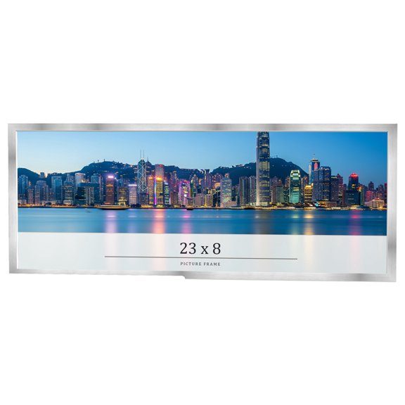 23x8 Frame Silver Real Wood Picture Frame Width 0.75 inches | Interior Frame Depth 0.5 inches |