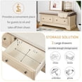 thumbnail image 6 of SYNGAR Storage Ottoman Bench, Entryway Bench with Bench Cushion and 2 Large Cabinets, No need to Assemble, Shoe Ottoman for Bedroom End of Bed Couch, White, LJ2147, 6 of 9
