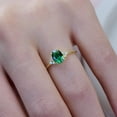 thumbnail image 3 of 8ct Emerald Cut Emerald Ring Sterling Silver Ring Size Trending Holiday Jewelry Gift Lab Grown 14x10mm May Mom Sister, 3 of 3