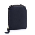 thumbnail image 4 of Women's Compact Travel Wallet - Slim RFID Blocking Leather Card Organizer with Zipper Closure, 10 Card Slots, ID Window & Bill Holder,D-Black, 4 of 8