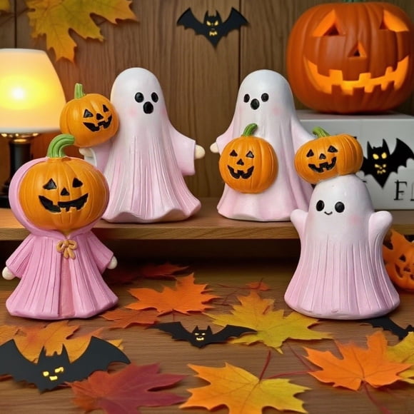 Adorno de resina de fantasma calabaza de Halloween | Decoración festiva para Halloween | Regalo festivo caprichoso | Acento de pantalla duradero | Decoración para el hogar y la oficina | 1 pieza