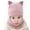 Pink, variant on harmtty Warm 2-5 Years Fox Ear Decor Brimless Solid Color Eyes Exposed Baby Hat Children Autumn Winter Thickened Plush Lining Scarf Hat Costume Accessories Pink