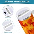 thumbnail image 5 of Autumn Maple Leaves 40oz Stainless Steel Vacuum Insulated Tumbler With Lid And Straw Vintage Fall Tumbler With Handle Double Wall Vacuum Travel Coffee Mug Water Bottle For Women Men Kids Gif, 5 of 5