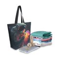 thumbnail image 2 of FORMRS Womens Canvas Tote Bag with Zipper Inner Pocket Shoulder Handbag, Black Astronaut, 2 of 7
