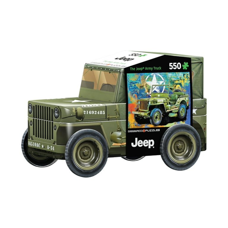 Eurographics Inc The Jeep Army Truck Collectible Shaped Tin Puzzle