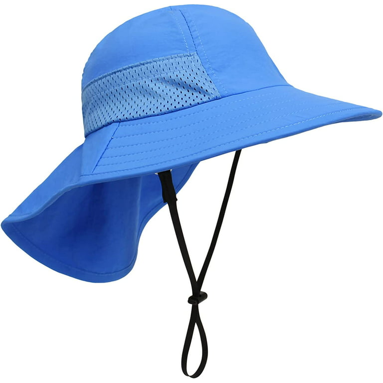 Yuanbang Toddler Sun Hat UPF 50 Sun Protection Fishing Hats for Boys Girls,M(2-6y),Light Blue, Toddler Unisex, Size: One Size