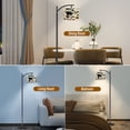 thumbnail image 2 of Arc Floor Lamps Seamless flower pattern dark floral elements watercolor texture black Modern LED Adjustable Lampshade Standing Light for Living Room Reading Bedroom Office, 2 of 5