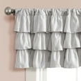 thumbnail image 4 of Lush Decor Belle Ruffle 18" x 84" Ruffle Gray 3" Rod Pocket Single Valance, 4 of 11