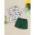 thumbnail image 6 of vera natura Baby Kids Boys Shorts Set, Short Sleeve Animal Print Bow Tie Shirt with Shorts Toddler Set Summer Outfit, 6 of 9