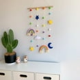 thumbnail image 4 of PENGXIANG Clouds Macrame Woven Tapestry Wall Hanging Photo Prop Rainbow Pom-Pom Tapestry, 4 of 7