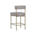 thumbnail image 5 of Home Square Seneca 26" Fabric Counter Stool in Gray/Antique Brass - Set of 2, 5 of 9