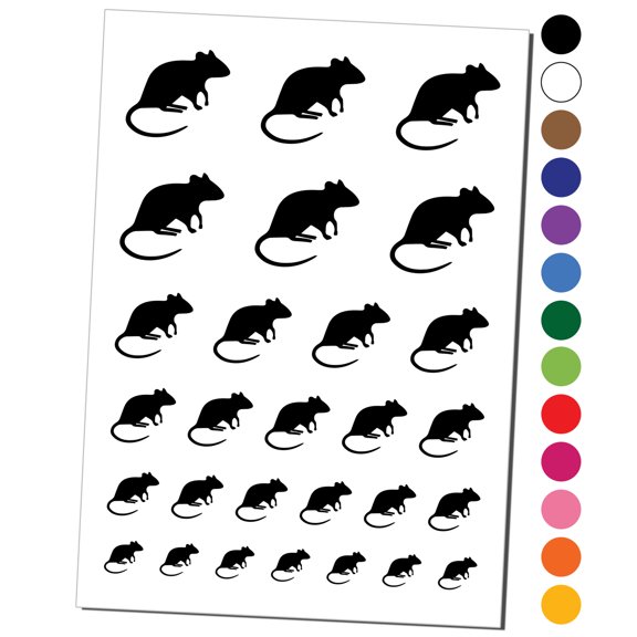 Rat Solid Water Resistant Temporary Tattoo Set Fake Body Art Collection - Purple