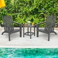 thumbnail image 3 of Costway 3PCS Patio Adirondack Chair Side Table Set Solid Wood Garden Deck Grey, 3 of 9